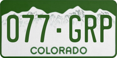 CO license plate 077GRP