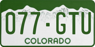 CO license plate 077GTU