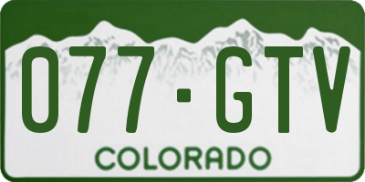 CO license plate 077GTV