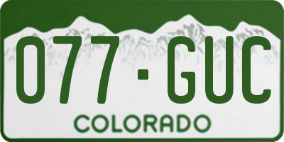 CO license plate 077GUC