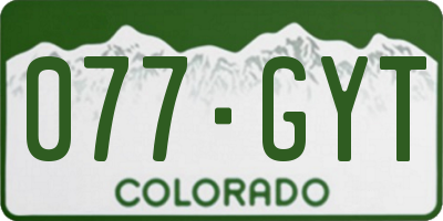 CO license plate 077GYT