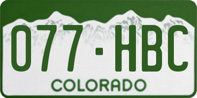 CO license plate 077HBC