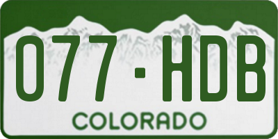 CO license plate 077HDB