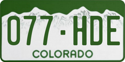 CO license plate 077HDE