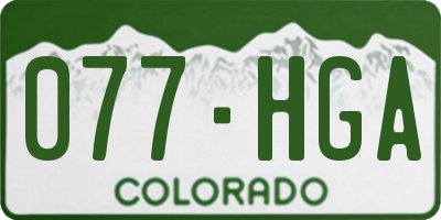 CO license plate 077HGA