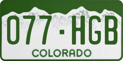 CO license plate 077HGB