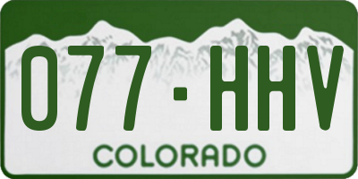 CO license plate 077HHV