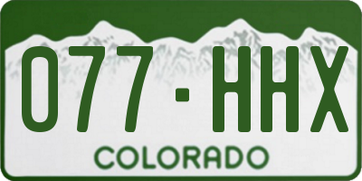 CO license plate 077HHX