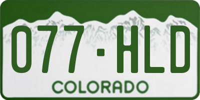 CO license plate 077HLD