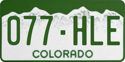 CO license plate 077HLE