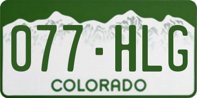 CO license plate 077HLG