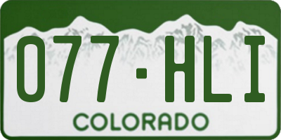 CO license plate 077HLI