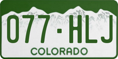 CO license plate 077HLJ