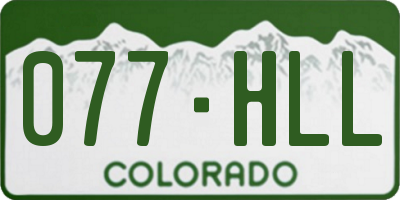 CO license plate 077HLL