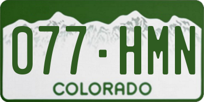 CO license plate 077HMN