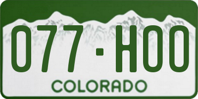 CO license plate 077HOO