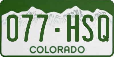 CO license plate 077HSQ