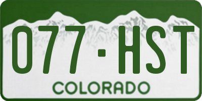 CO license plate 077HST