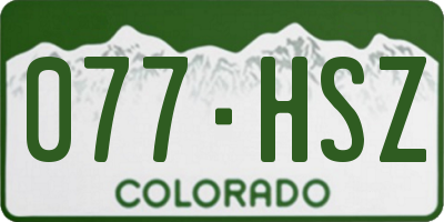 CO license plate 077HSZ