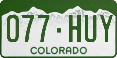 CO license plate 077HUY