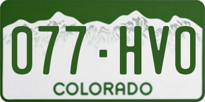 CO license plate 077HVO