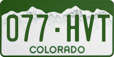 CO license plate 077HVT