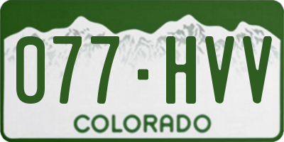 CO license plate 077HVV