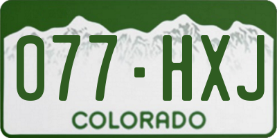 CO license plate 077HXJ