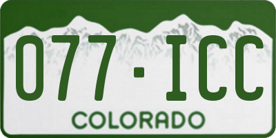 CO license plate 077ICC