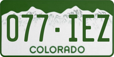 CO license plate 077IEZ