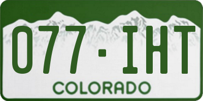 CO license plate 077IHT