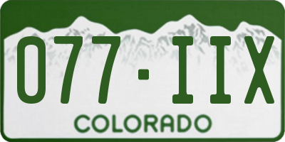 CO license plate 077IIX