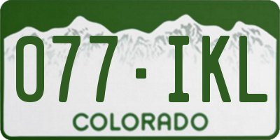 CO license plate 077IKL