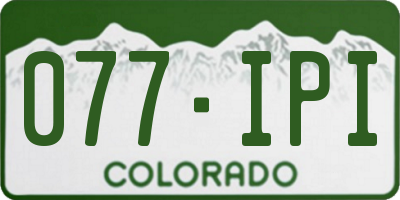 CO license plate 077IPI