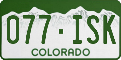 CO license plate 077ISK