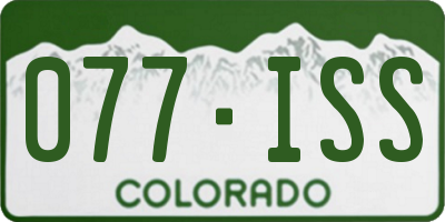 CO license plate 077ISS