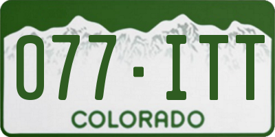 CO license plate 077ITT