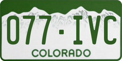 CO license plate 077IVC