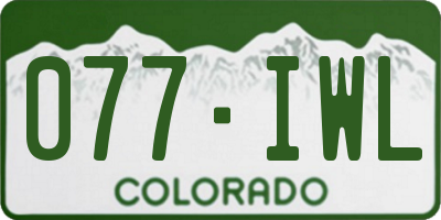 CO license plate 077IWL