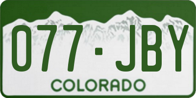 CO license plate 077JBY