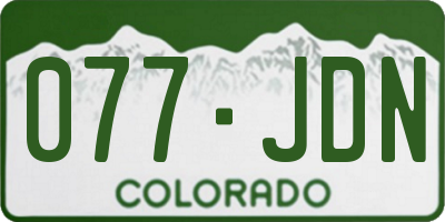 CO license plate 077JDN