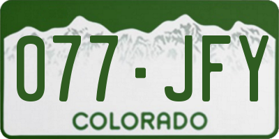 CO license plate 077JFY