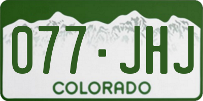 CO license plate 077JHJ