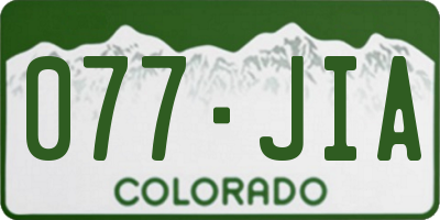 CO license plate 077JIA