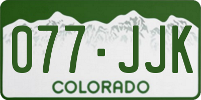 CO license plate 077JJK