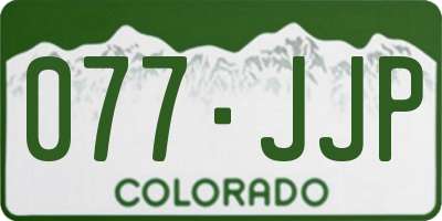 CO license plate 077JJP