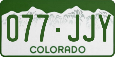 CO license plate 077JJY