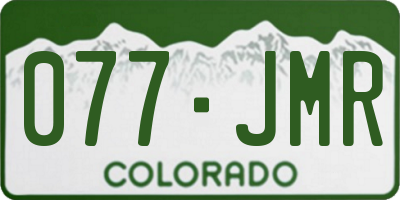 CO license plate 077JMR