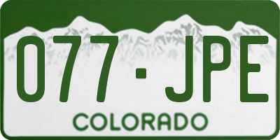 CO license plate 077JPE