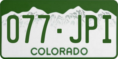 CO license plate 077JPI